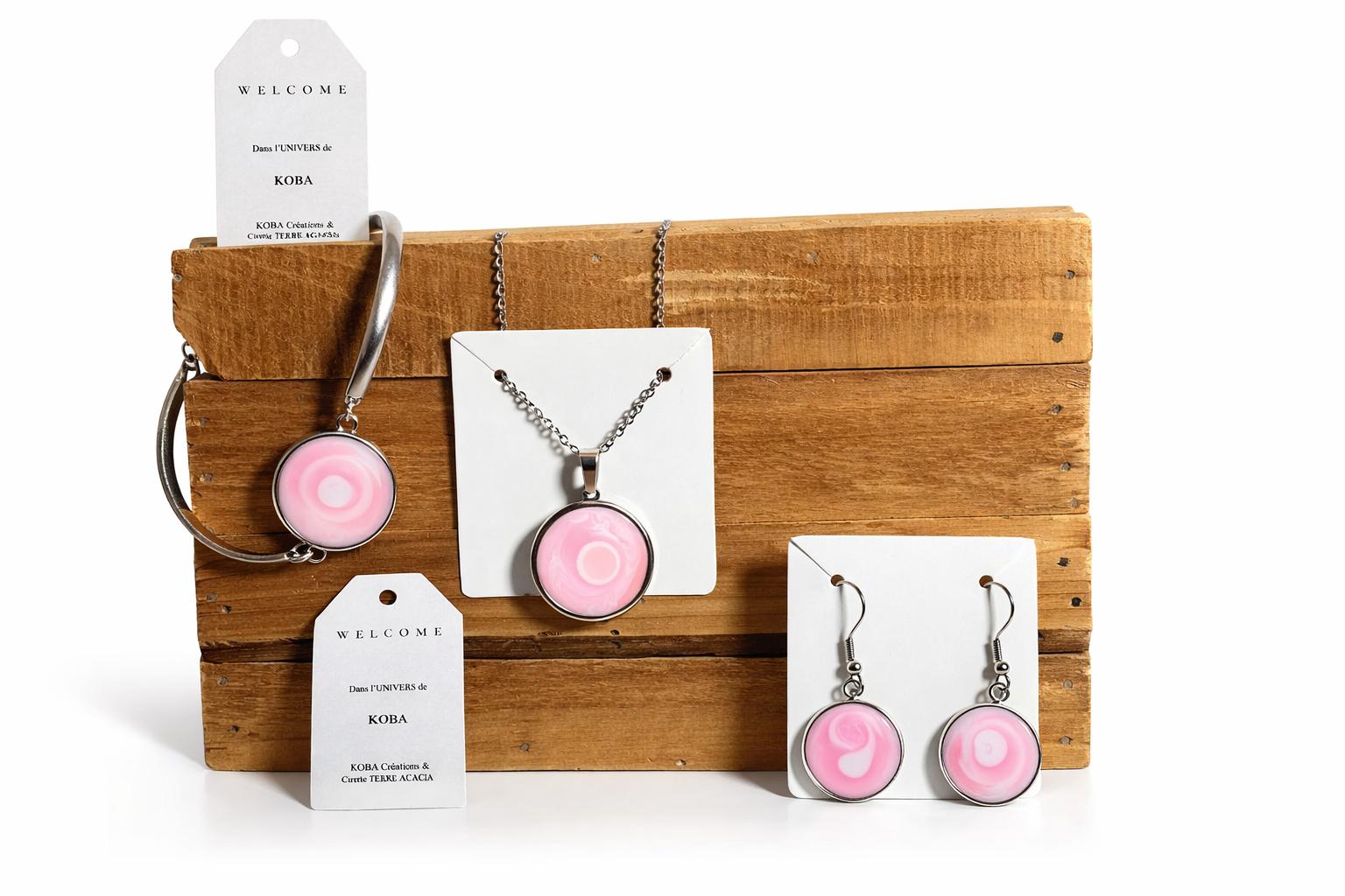 Parure Rose et Blanc