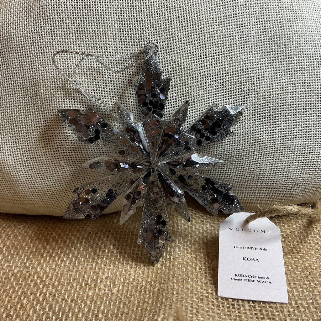 Grand Flocon Argenté et Transparent