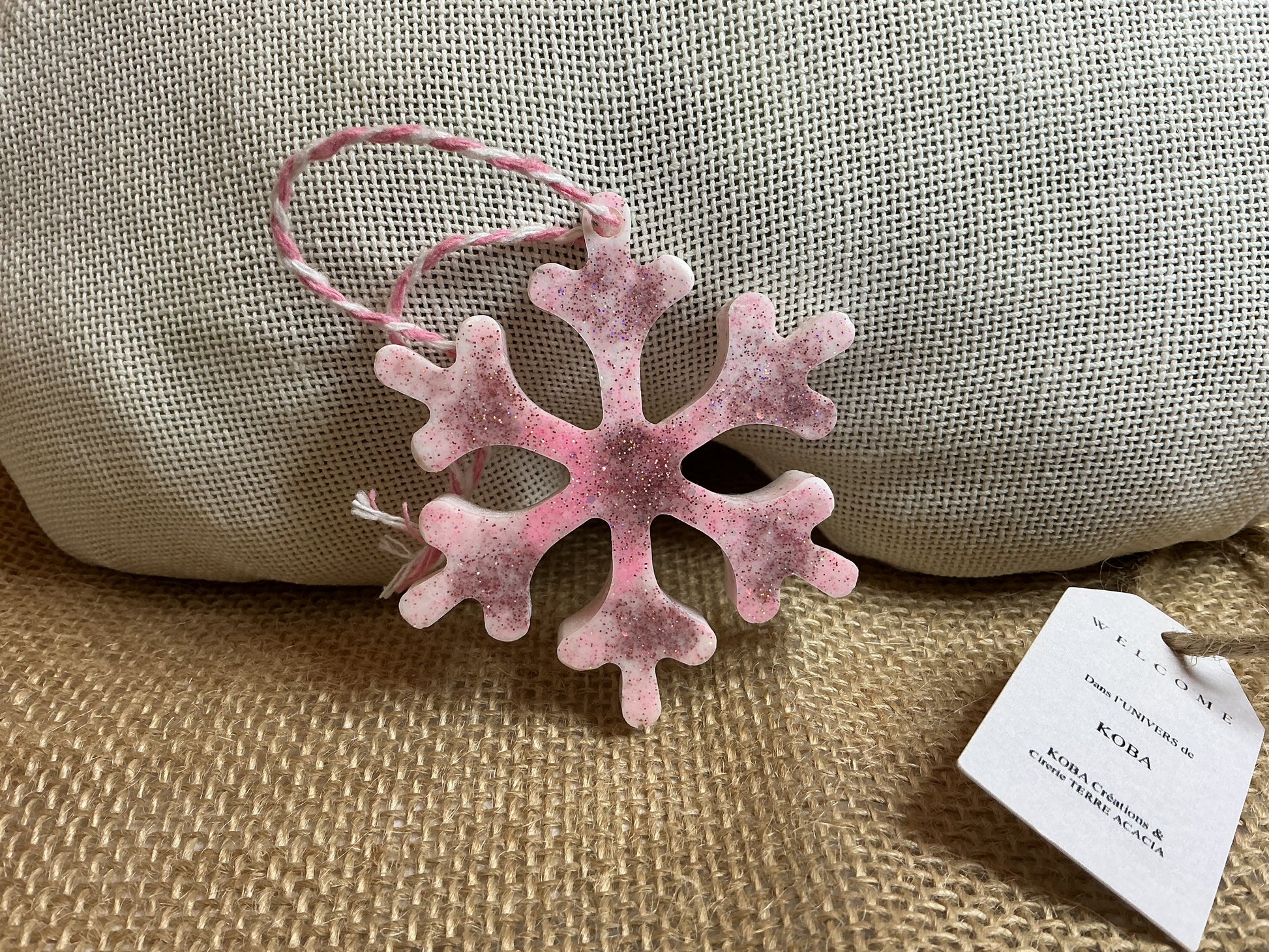 Petit Flocon Rose et Blanc