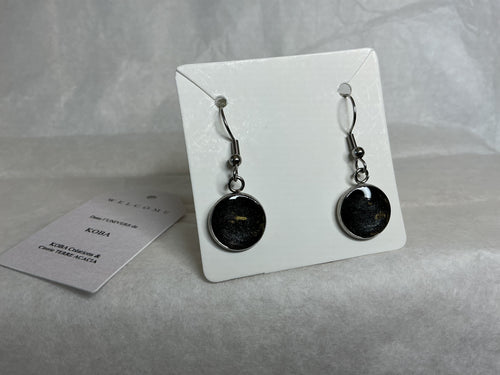 Boucles d’oreilles Noires et dorées