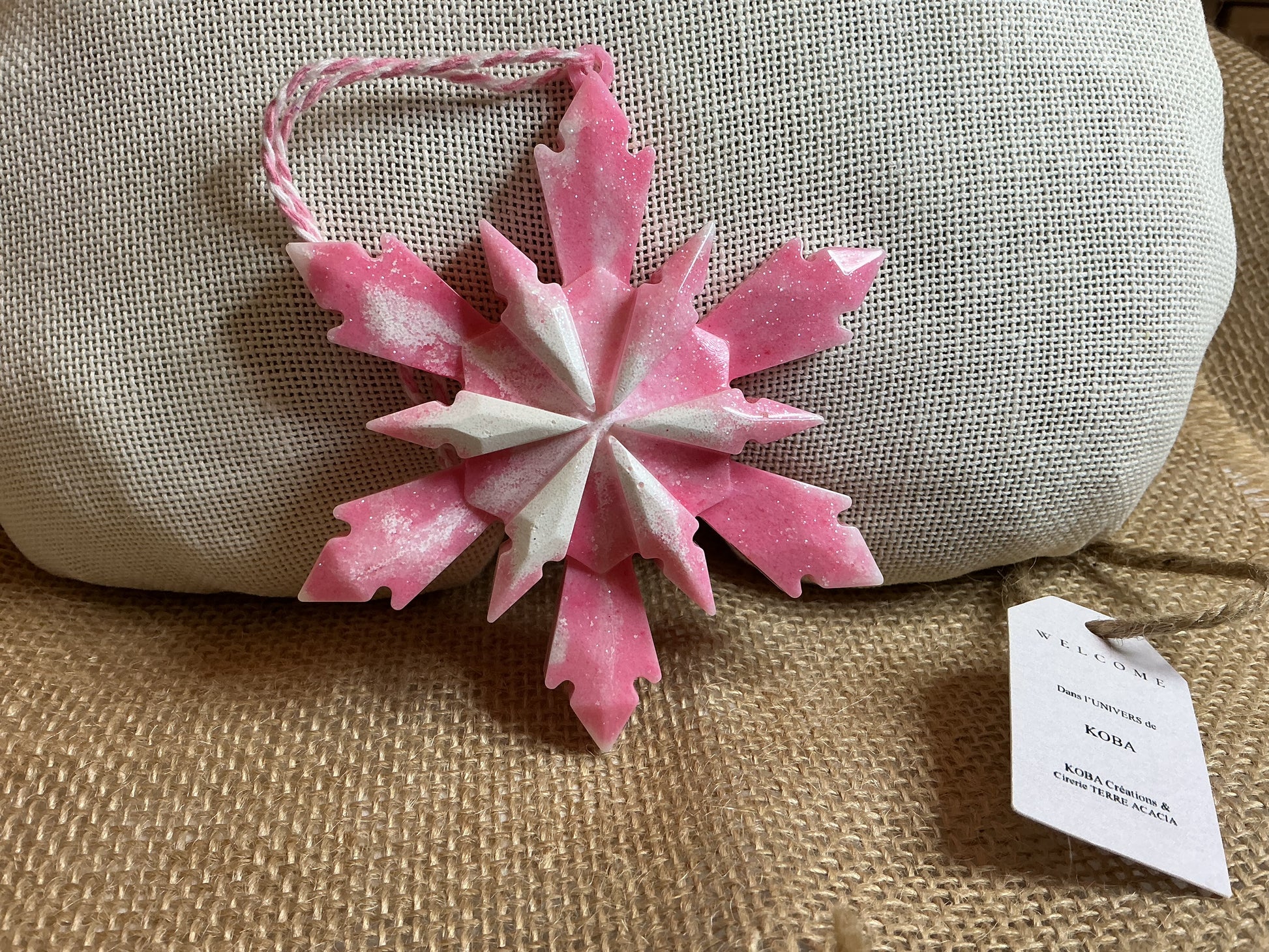 Grand Flocon Rose et Blanc