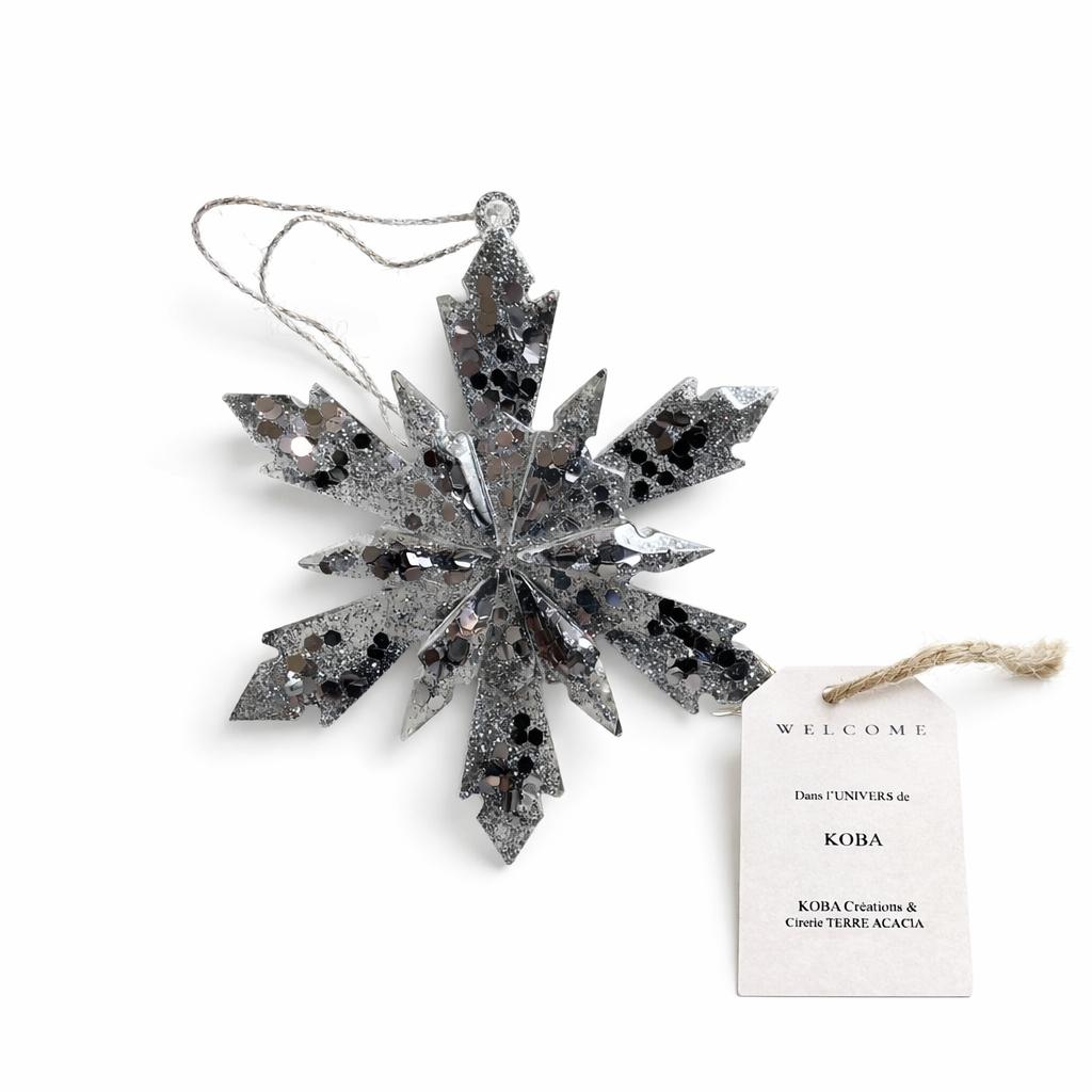 Grand Flocon Argenté et Transparent