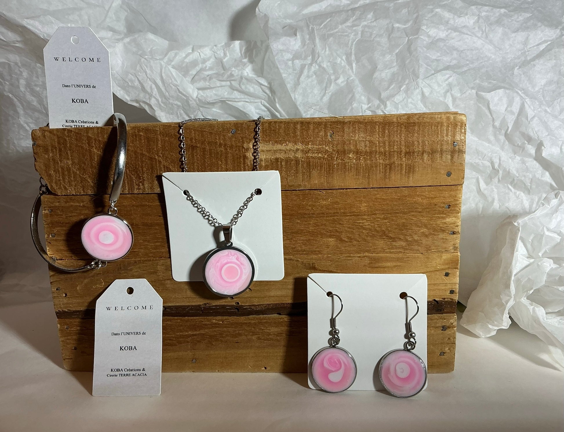 Parure Rose et Blanc