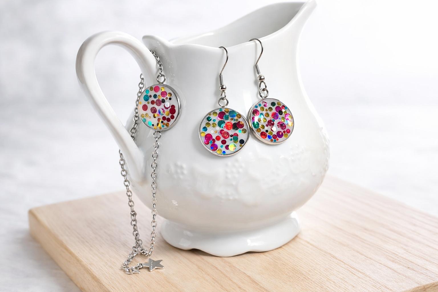 Ensemble Bracelet et Boucles d’oreilles Carnaval de couleurs