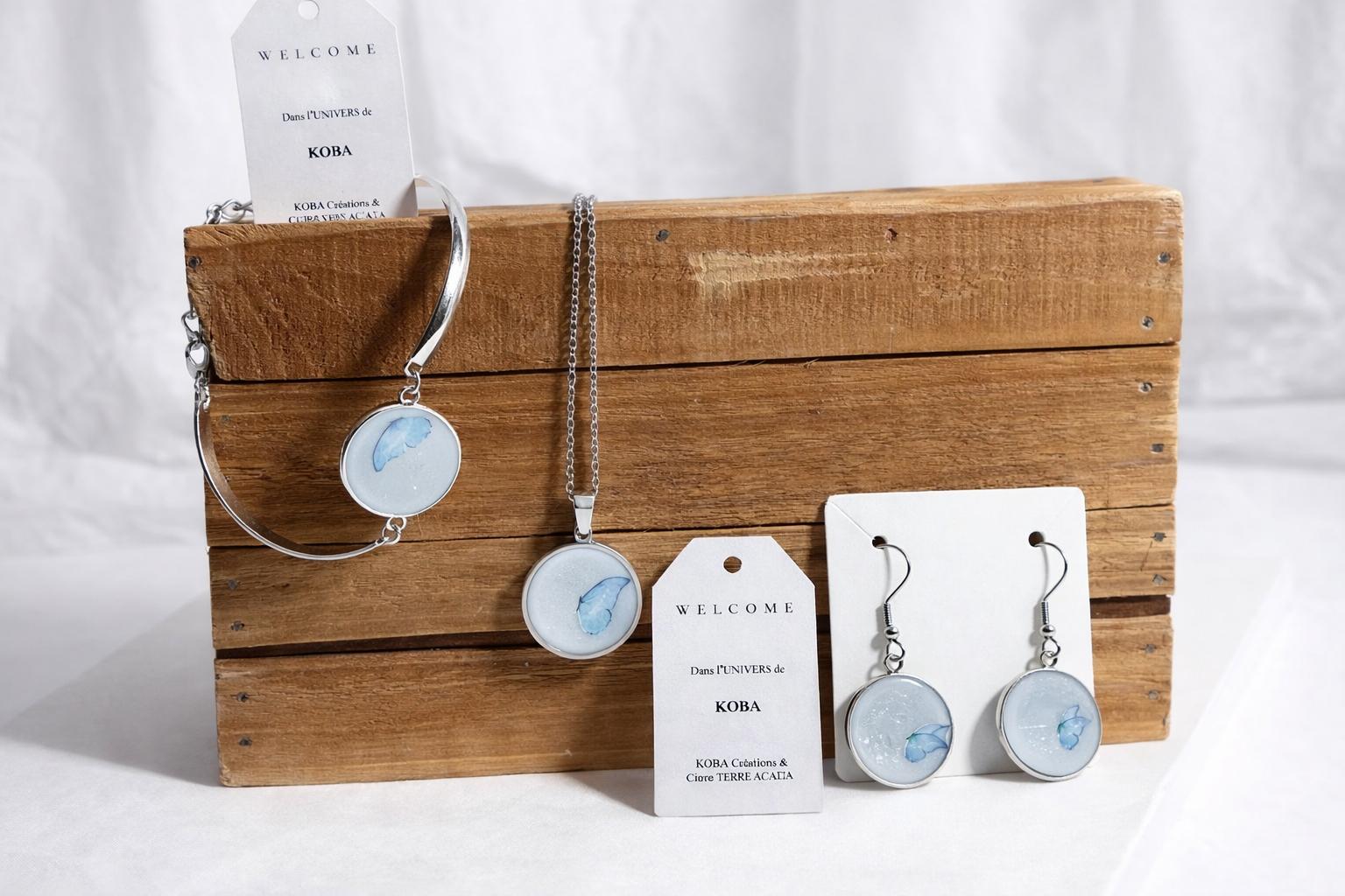 Parure Papillon Bleu