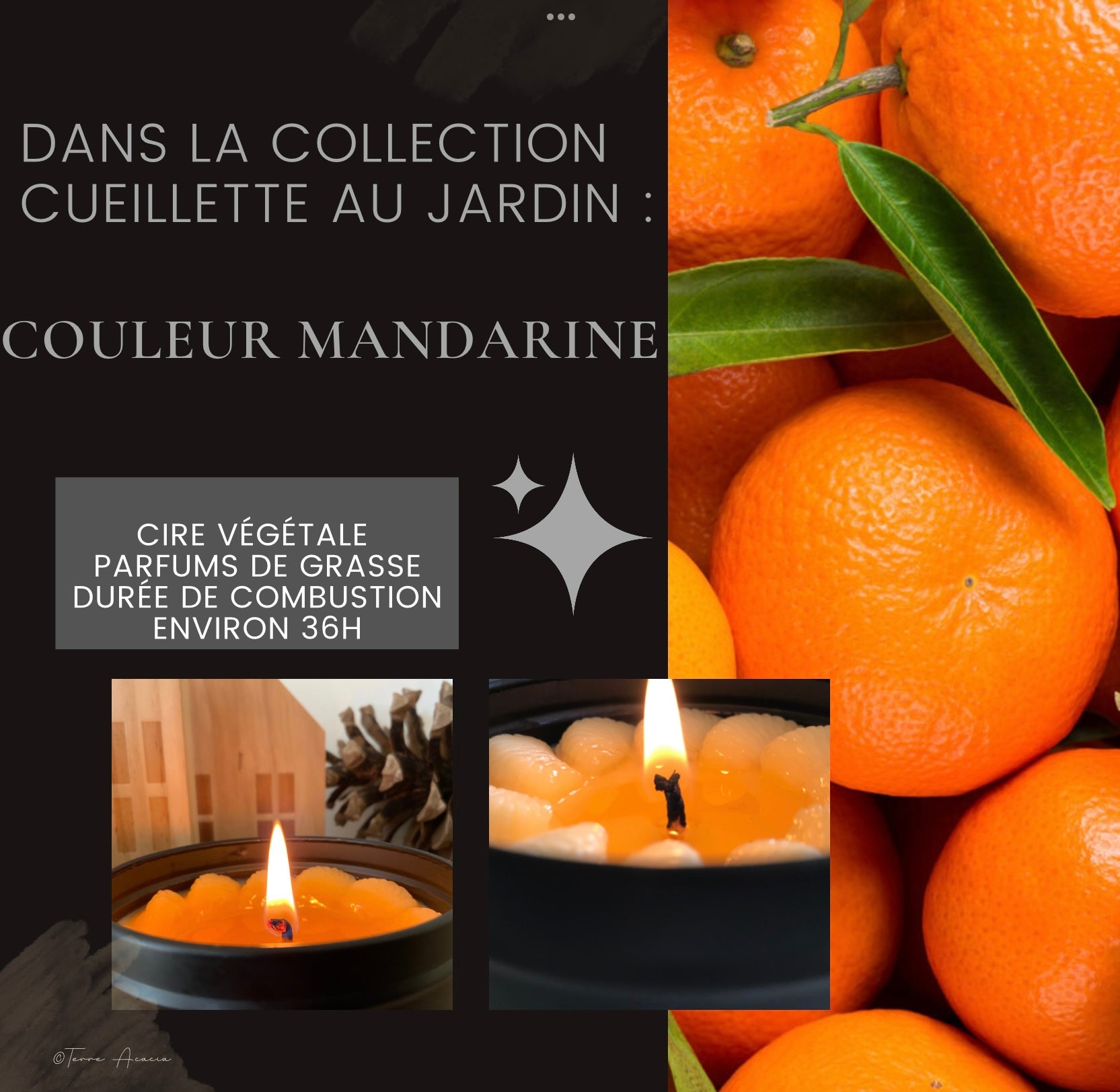 Bougie  Couleur Mandarine 